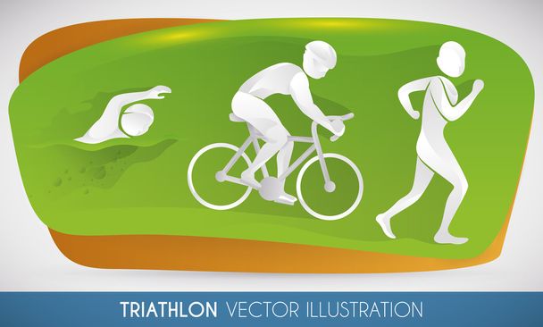 Design mit Disziplinen des Triathlons, Vektorillustration - Vektor, Bild