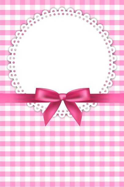 Vector baby pink background with napkin and ribbon - Vector, Imagen