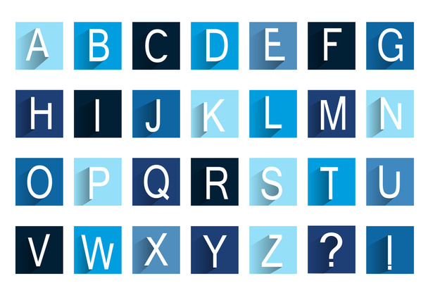 Blue Alphabet Set. - Vector, Image