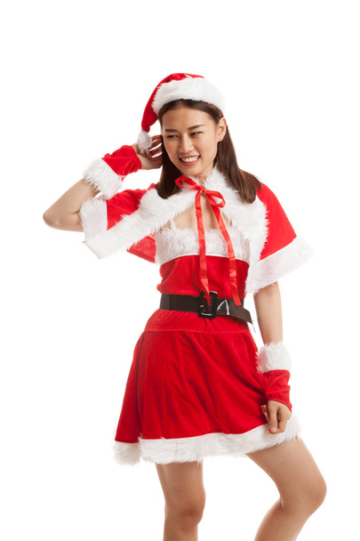 Asian Christmas Santa Claus girl. - 写真・画像