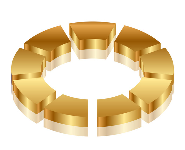 Vector illustration of gold cycle icon - Vetor, Imagem