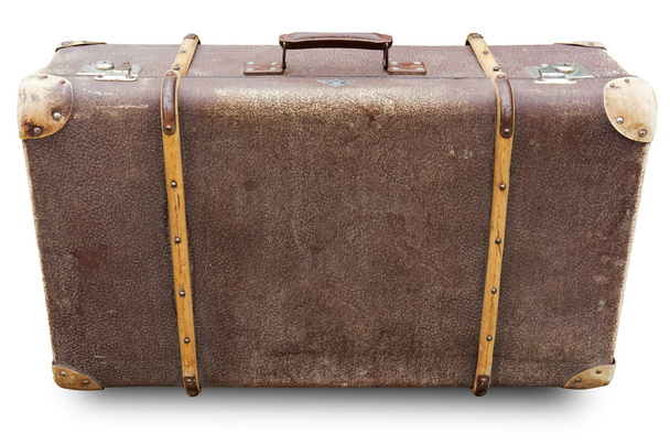 Old suitcase isolated. Clipping path included. - Photo, Image