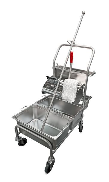 Janitor's cart isolated over white. Clipping path included. - Photo, Image