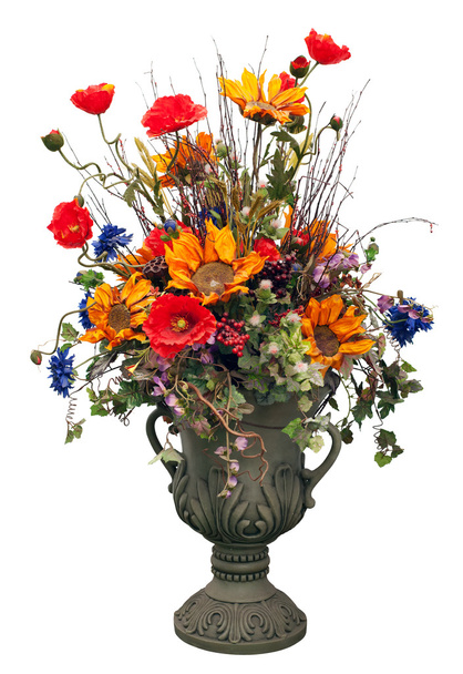 bloemen in vaas geïsoleerd op wit - Foto, afbeelding