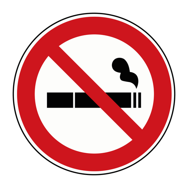 κόκκινη ένδειξη δεν επιτρέπεται το κάπνισμα  - Διάνυσμα, εικόνα