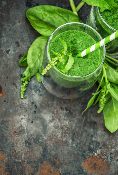 Spinach leaves smoothie. Detox concept - Photo, Image