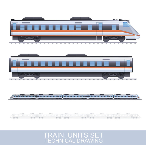 Ilustração de trem de cor
 - Vetor, Imagem