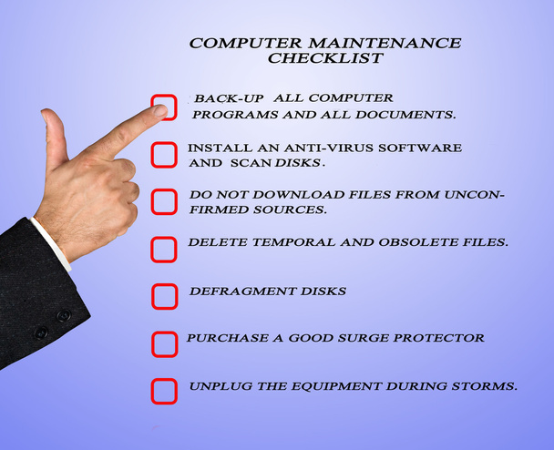 λίστα ελέγχου για συντήρηση του υπολογιστή - Φωτογραφία, εικόνα