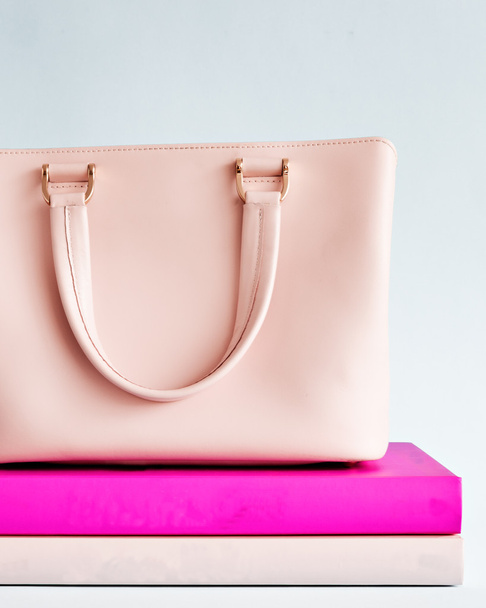 Pink purse over  books - Foto, immagini