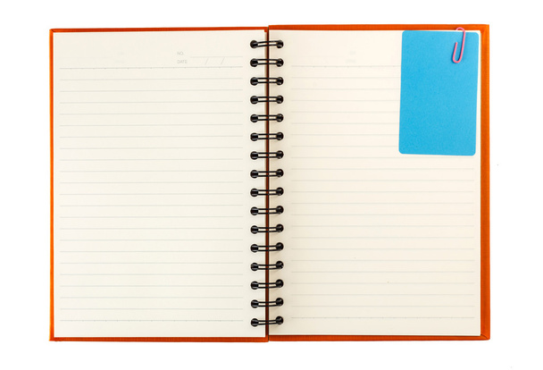 Cuaderno abierto aislado en blanco - Foto, imagen