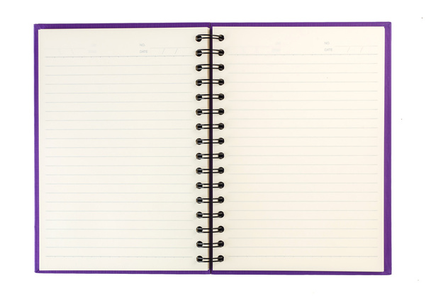 Otwarty notatnik odizolowany na białym - Zdjęcie, obraz