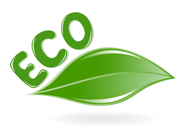 Leaf eco, green icon - Vector, Imagen
