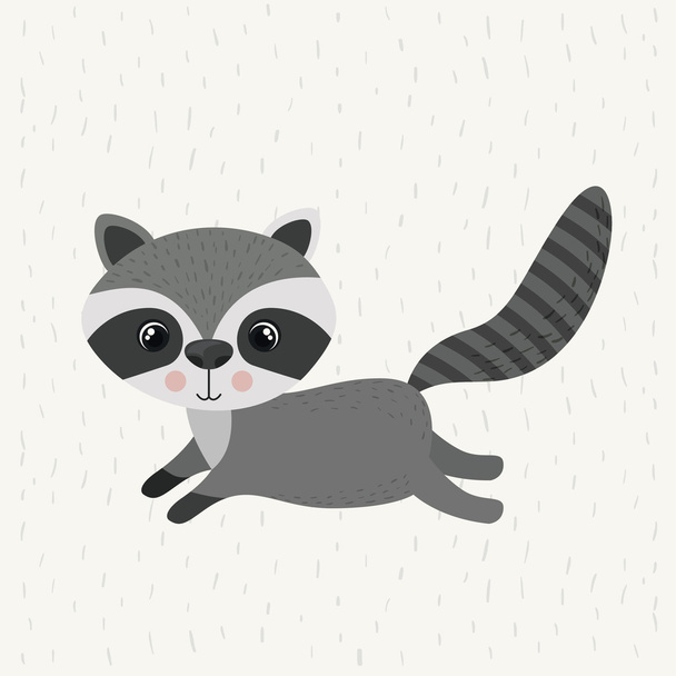 raccoon cute wildlife icon - Vector, Image