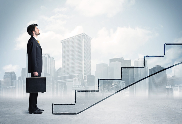 Business person in front of a staircase - Photo, Image