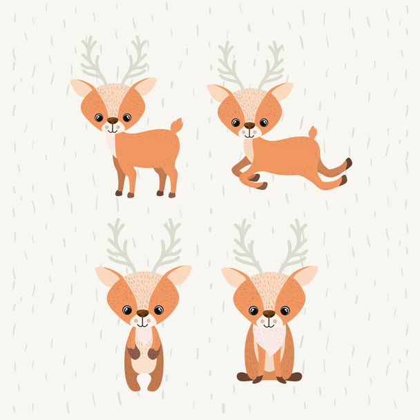 Reindeer cute wildlife icon
 - Вектор,изображение