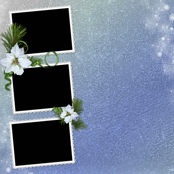 Background with frames and christmas sta - Photo, image