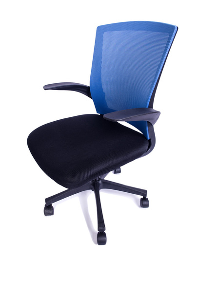 Kék szék elszigetelt fehér background - Fotó, kép