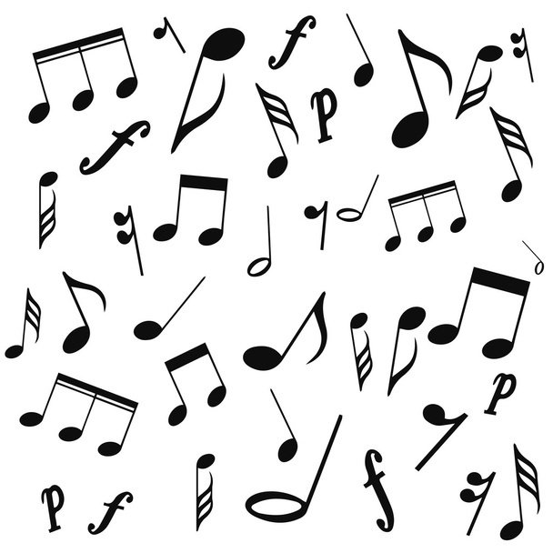 музыкальные ноты, скрипичный клюв, вектор, на белом фоне
 - Вектор,изображение