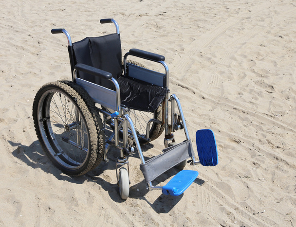 robust wheelchair made of aluminum with special dual wheels - Photo, Image
