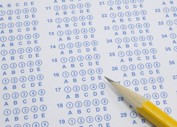 Синій Scantron тест з олівцем - Фото, зображення