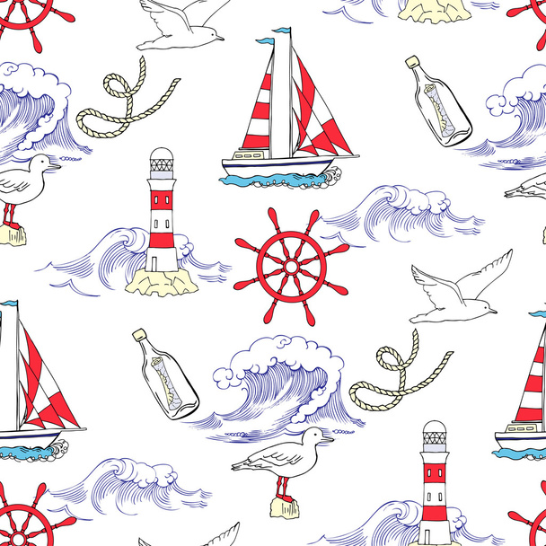 Nautical seamless pattern - ベクター画像