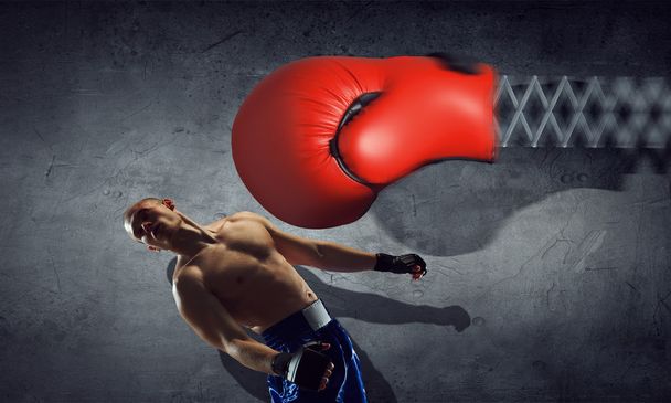 Boxer fight jack in the box . Mixed media - Valokuva, kuva