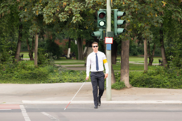 Blind Man Crossing Road - Fotó, kép