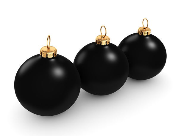 3D rendering Black Christmas ball  - Foto, imagen