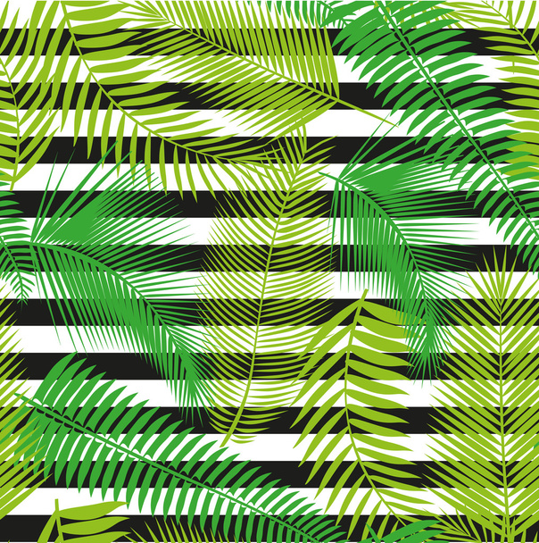 Beautiful seamless tropical jungle floral pattern background with palm leaves - Vektor, obrázek