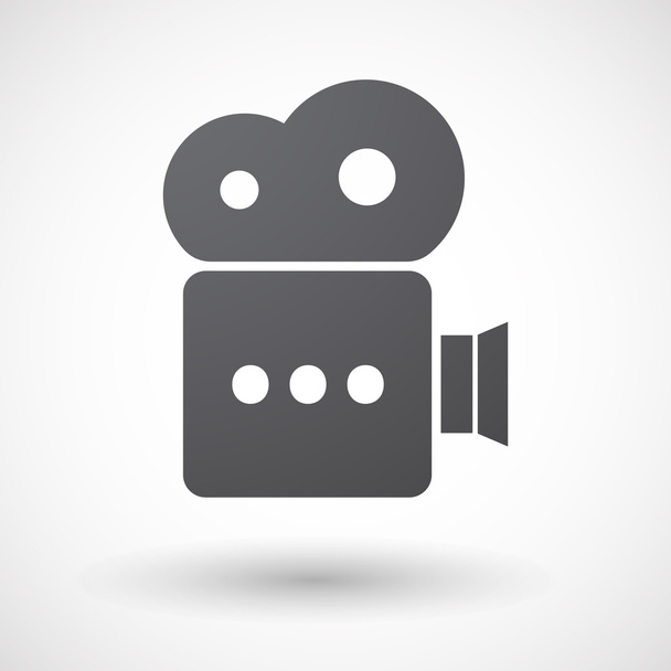 Isolated retro cinema camera icon with  an ellipsis orthographic - Vector, Image