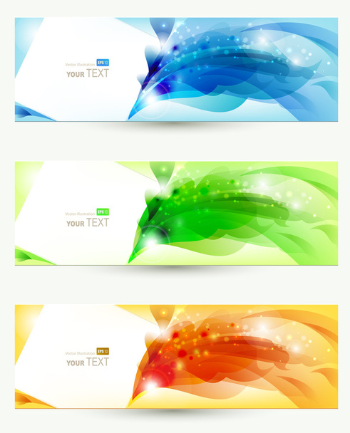 Set of three banners, abstract headers - Vector, Image