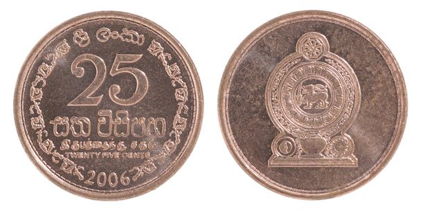 スリランカ 25 セント硬貨 - 写真・画像