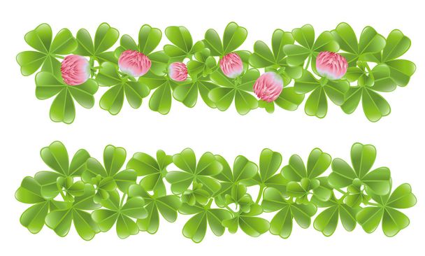 Two clover leafs banners - ベクター画像