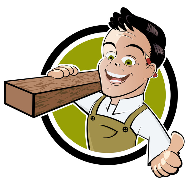 αστείο καρτούν ξυλουργός - Διάνυσμα, εικόνα