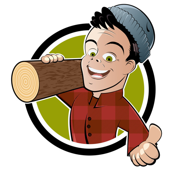 grappige cartoon houthakker - Vector, afbeelding