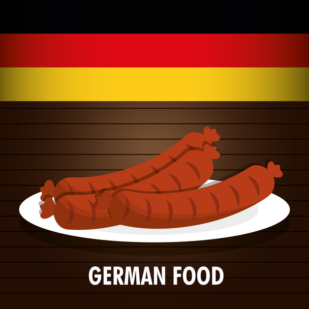 Sausage food. Germany. Vector graphic - Vetor, Imagem