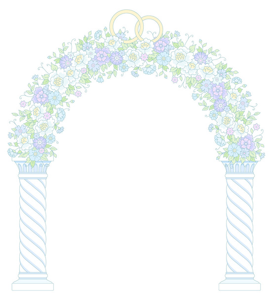 Svatební květinový oblouk - Vektor, obrázek