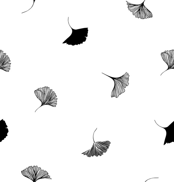 Seamless pattern with Ginkgo leaves - Vektor, Bild