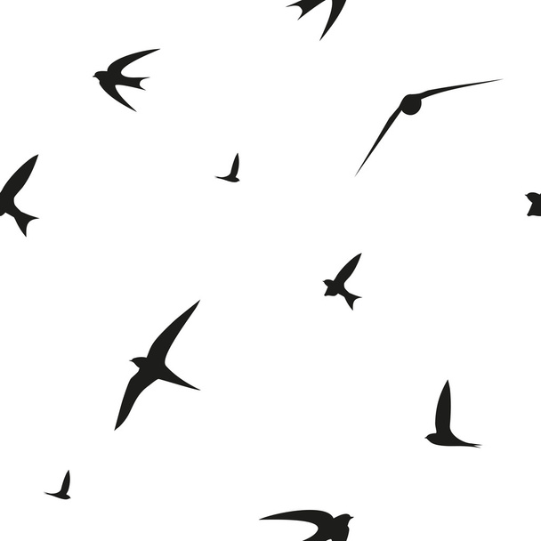 Swallows silhouettes pattern - Vector, imagen