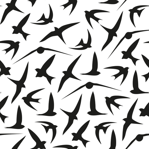 Swallows silhouettes pattern - Vetor, Imagem