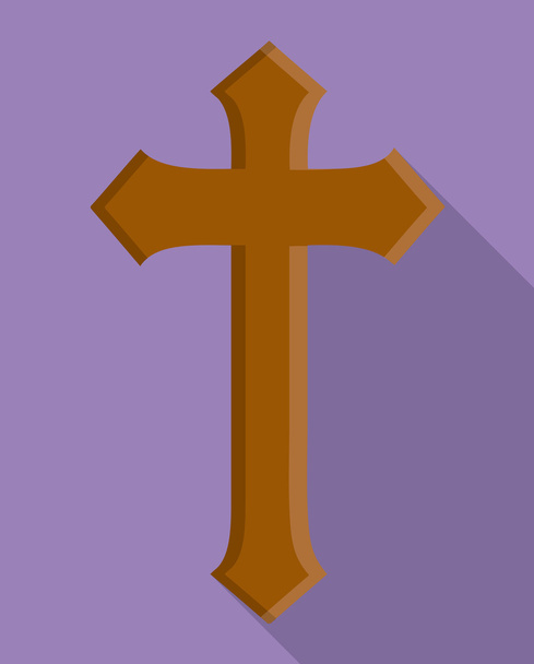 Cruz de madera religión icono de la iglesia. Gráfico vectorial
 - Vector, Imagen