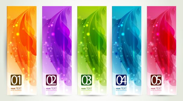 Set of five banners, abstract headers - Wektor, obraz