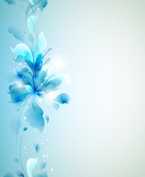 Seamless Tender background with blue abstract flower - Vektor, Bild