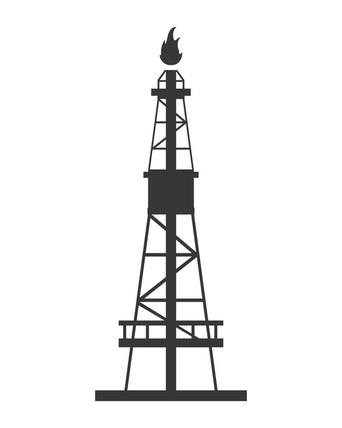 gas of olie raffinaderij-pictogram - Vector, afbeelding