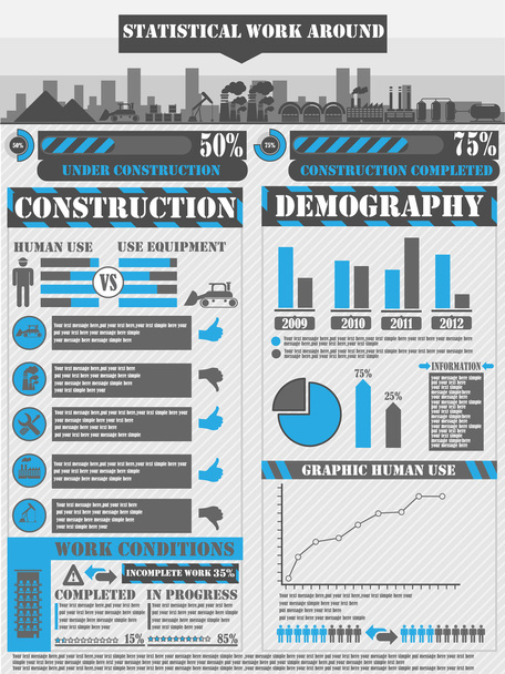 INFOGRAPHIC WORK BLUE - Vector, Image