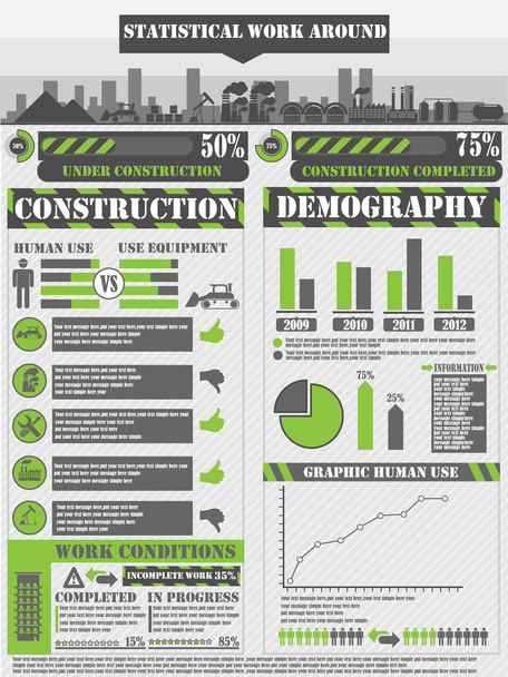 INFOGRAPHIC WORK GREEN - Vector, Image