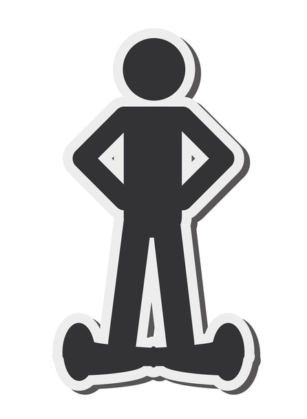 hoverboard simgesine tek kişi - Vektör, Görsel