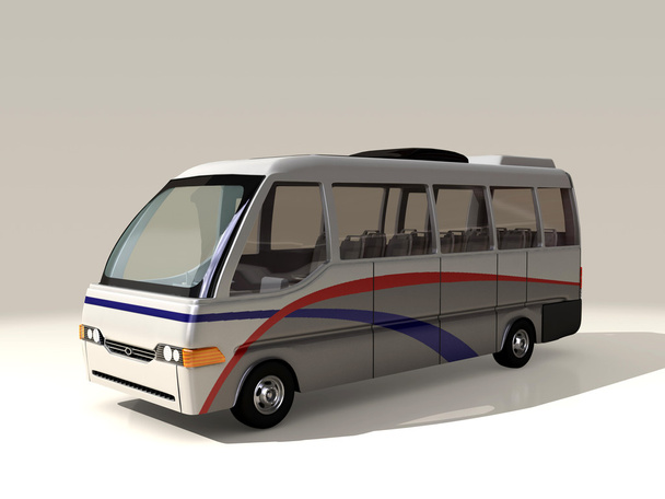 3D μοντέλο του λεωφορείου - Φωτογραφία, εικόνα