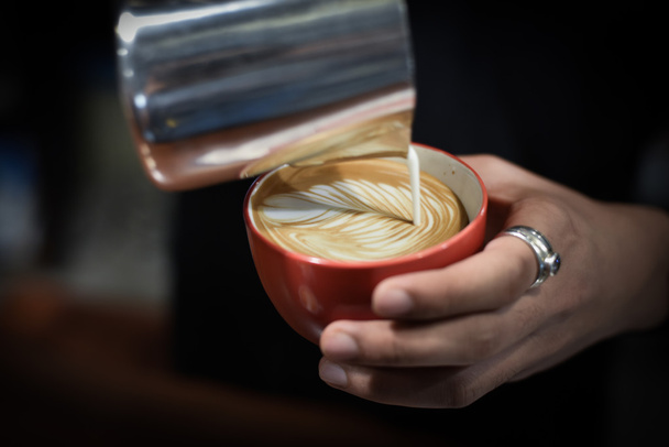 how to make coffee latte art - Foto, immagini