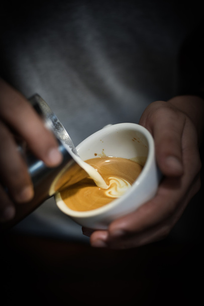 how to make coffee latte art - Photo, image